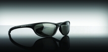 Sunglasses black wrap around smoke lens